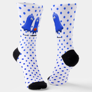 Blue Man Ghosts Halloween  Socks