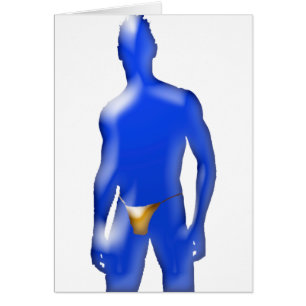 Blue Man in Orange Underwear