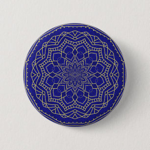 Blue Mandala 6 Cm Round Badge