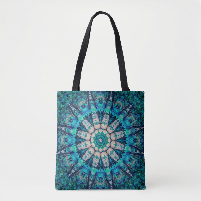 Blue Mandala All-Over-Print Tote Bag (Front)