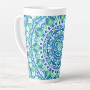 Blue Mandala Boho Spiritual Geometric Pattern Cosy Latte Mug