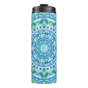 Blue Mandala Boho Travel Calming Spiritual Hygge Thermal Tumbler