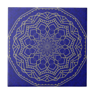 Blue Mandala Ceramic Tile