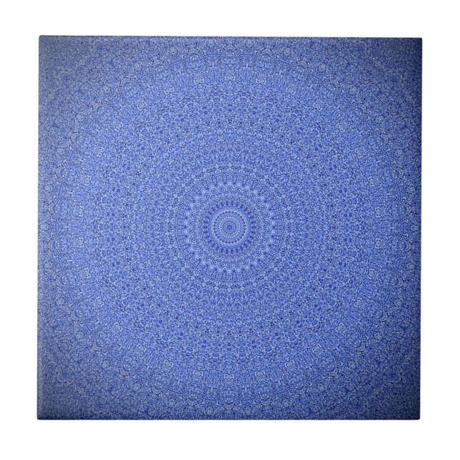 Blue Mandala Ceramic Tile (Front)