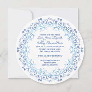 Blue Mandala Circle Invitation