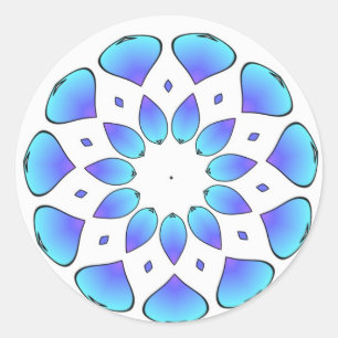blue mandala classic round sticker