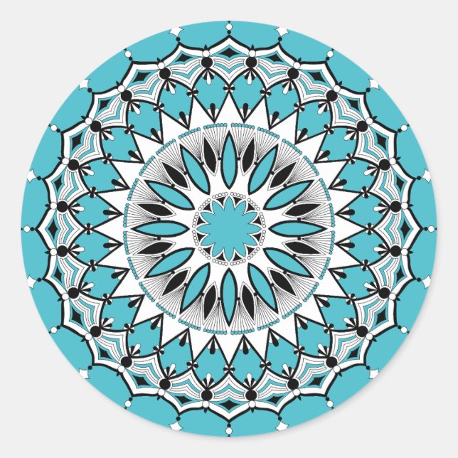 Blue Mandala (Design 1) Stickers (Front)