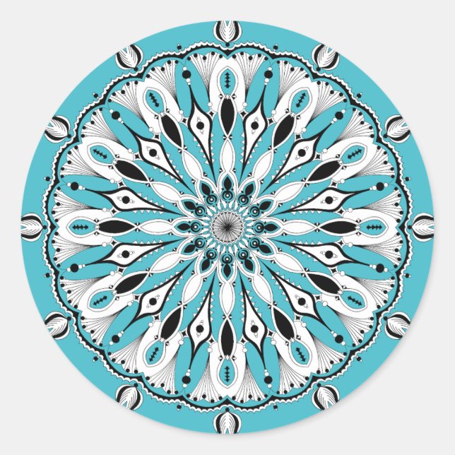 Blue Mandala (Design 2) Stickers (Front)