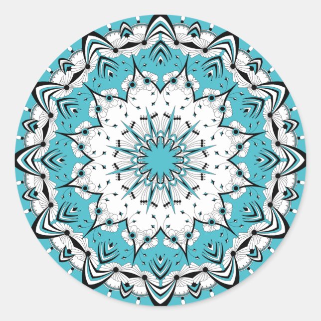 Blue Mandala (Design 3) Stickers (Front)