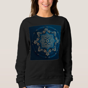 Blue Mandala Divine Illustration Unique Luck Women Sweatshirt
