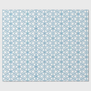 Blue mandala geometry wrapping paper