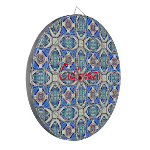 Blue mandala heart Thunder_Cove Dartboard