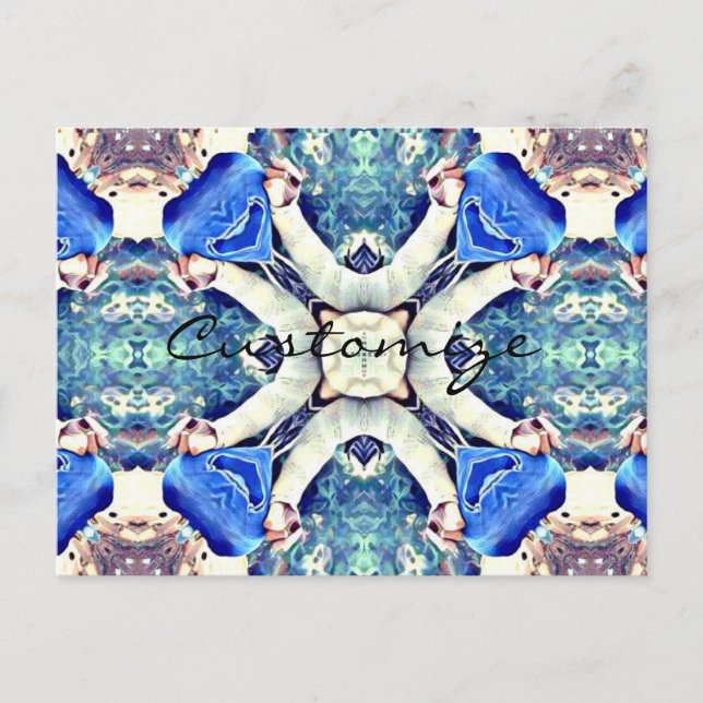 Blue mandala heart Thunder_Cove Postcard (Front)