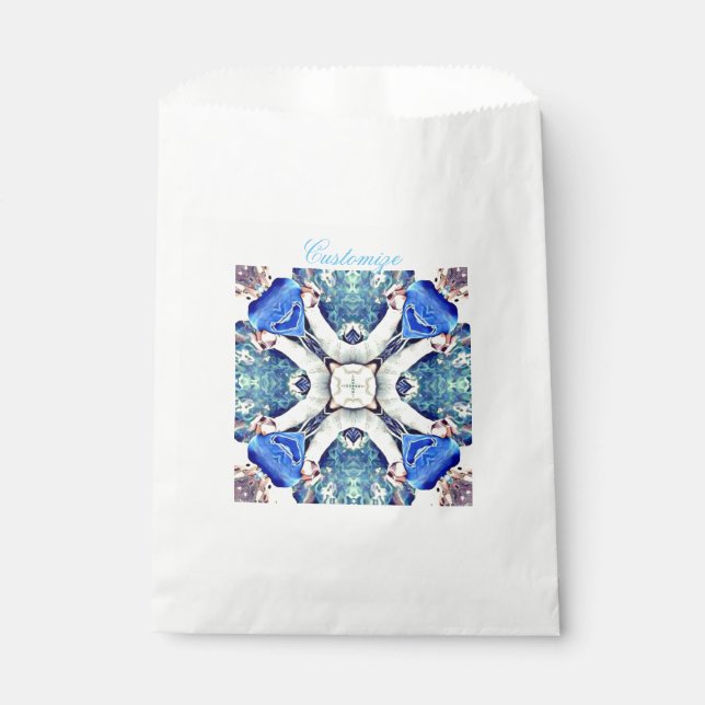 Blue mandala hearts pattern Thunder_Cove Favour Bag (Front)