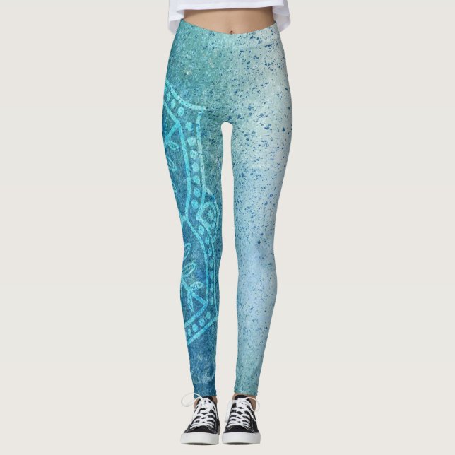 Blue mandala leggings (Front)