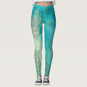Blue mandala leggings