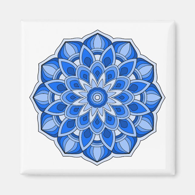Blue Mandala Magnet (Front)