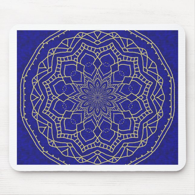 Blue Mandala Mouse Pad (Front)