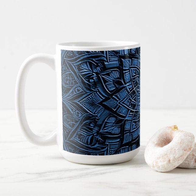 Blue Mandala Mug (With Donut)