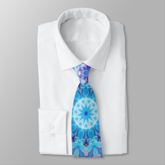 Blue Mandala Neck Tie (Tied)