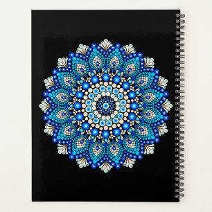 Blue Mandala Pattern Apron Boho Floral Decorative Planner