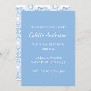 Blue Mandala Pattern Invitation