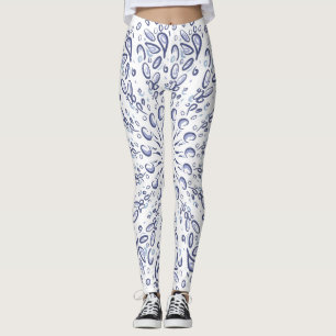 Blue mandala pattern leggings