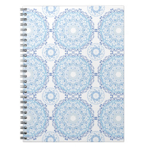 Blue Mandala Pattern Spiral Notebook