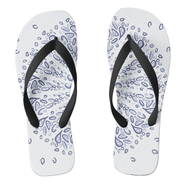 Blue mandala pattern thongs (Footbed)