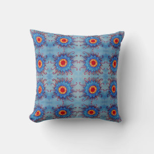 Blue Mandala Pattern Throw Cushion
