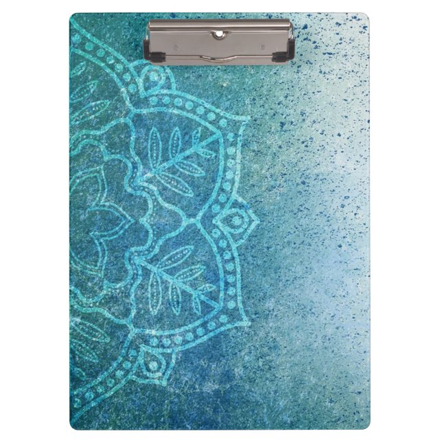 Blue Mandala Personalised Clipboard (Front)
