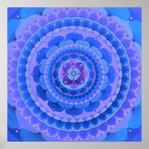 Blue Mandala Poster