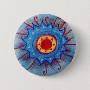 Blue Mandala Round Badge