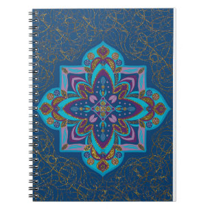 Blue Mandala spiral notebook