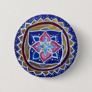 Blue Mandala Standard, 5.7 cm (2.25") Round Badge