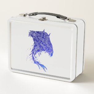 Blue Mandala Stingray Metal Lunch Box
