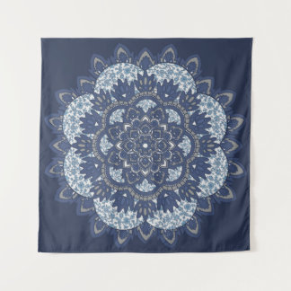 Blue Mandala Tapestry