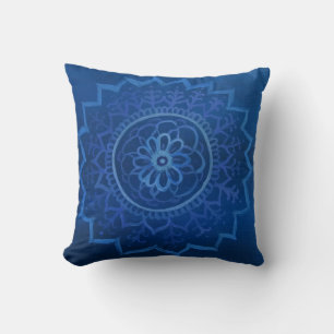 Blue mandala Throw Cushion 41 cm x 41 cm