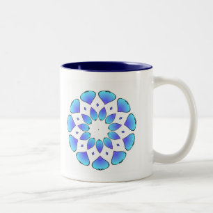 blue mandala Two-Tone coffee mug