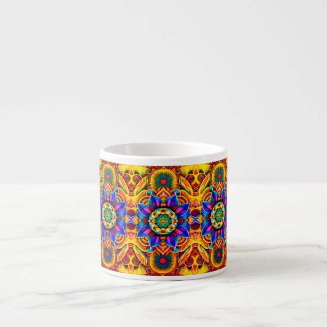Blue Mandala Water Bottle Espresso Cup (Front)