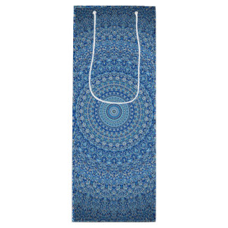 Blue Mandala Wine Gift Bag
