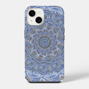 Blue Mandala With Beach Sea Life Words iPhone 14 Case