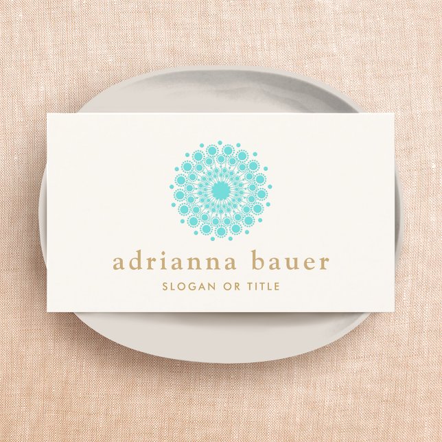  Blue Mandala Yoga  Meditation Teacher Business Card (Creator Uploaded)