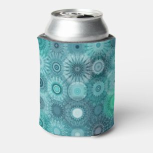 Blue Mandalas Abstract Ornate Pattern Can Cooler