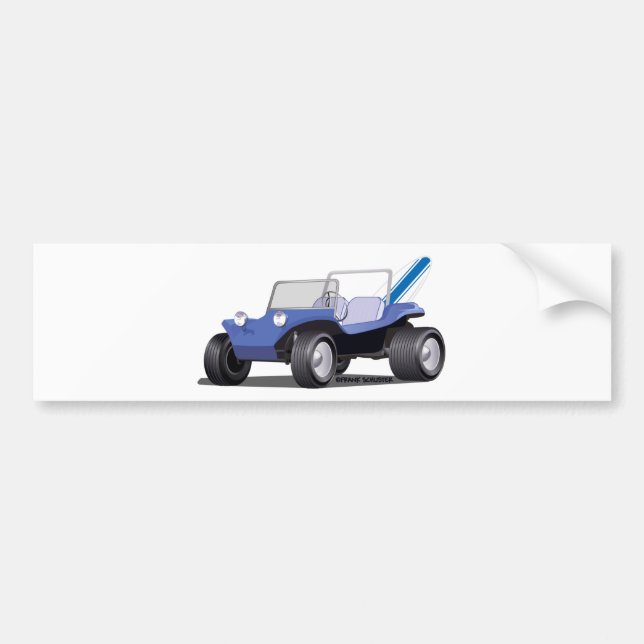 Blue Manx Side Bumper Sticker (Front)