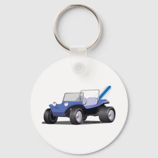 Blue Manx Side Key Ring