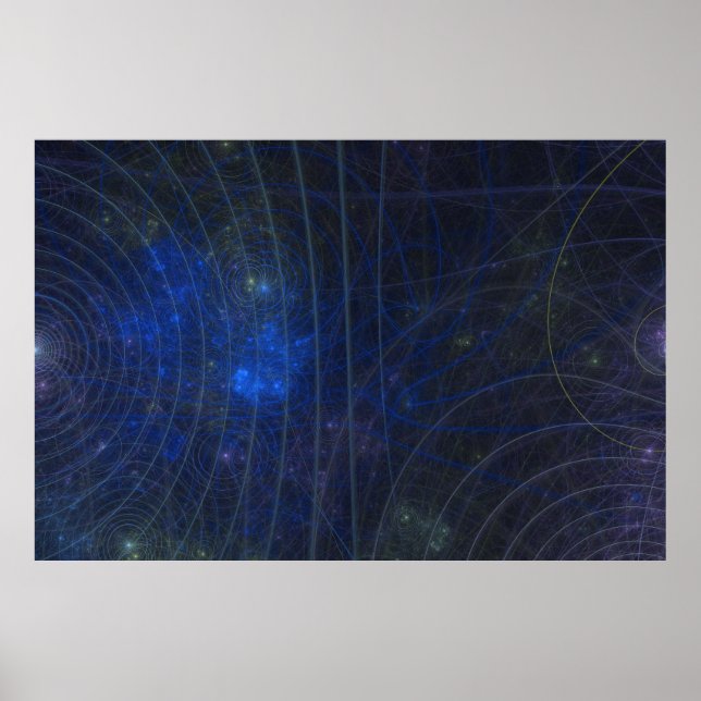 blue map fractle poster (Front)