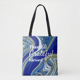 Blue Marbelized Exquisite Tote Bag