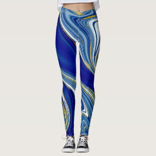 Blue Marbelized Leggings