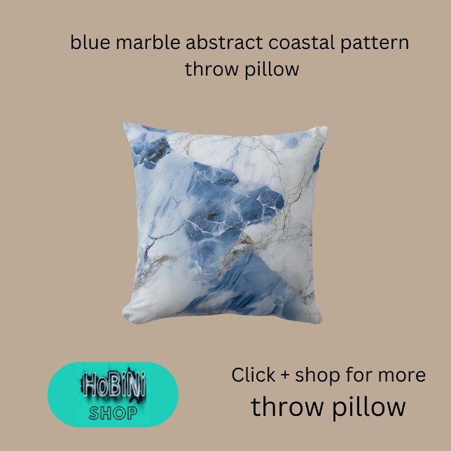 blue marble abstract coastal pattern cushion (blue marble abstract coastal pattern throw pillow)